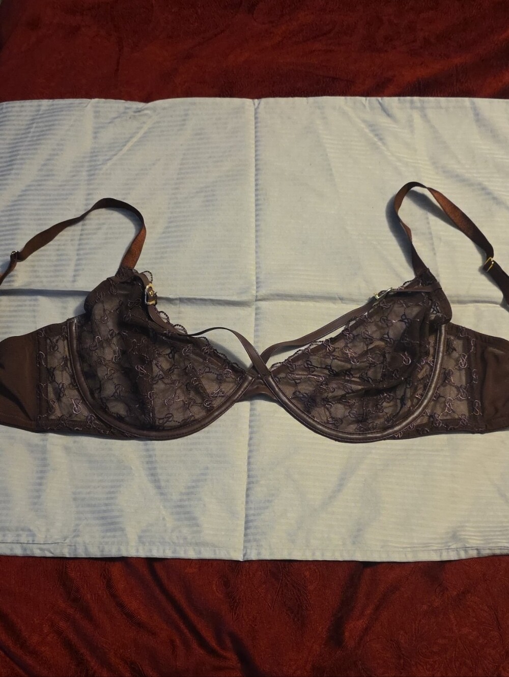 Victoria's Secret Sheer Lace Underwire Bra - Brown
